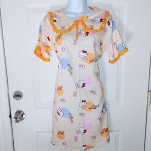 Rare Sanrio Hello Kitty ruffle detail midi dress.